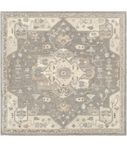 Livabliss Caesar CAE1196 Charcoal Taupe Area Rug 6 ft. Square
