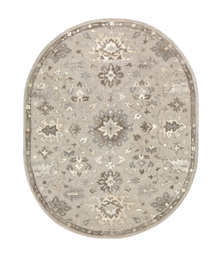 Livabliss Caesar CAE1197 Taupe Charcoal Area Rug 6 ft. X 9 ft. Oval