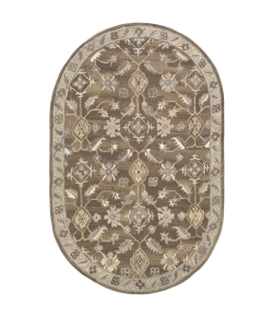Livabliss Caesar CAE1200 Dark Brown Charcoal Area Rug 6 ft. X 9 ft. Oval