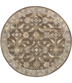 Livabliss Caesar CAE1200 Dark Brown Charcoal Area Rug 4 ft. Round