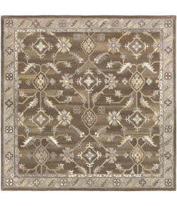 Livabliss Caesar CAE1200 Dark Brown Charcoal Area Rug 6 ft. Square