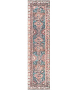 Livabliss Colin CLN2305 Blue Dusty Coral Area Rug 2 ft. 7 in. X 10 ft. Runner