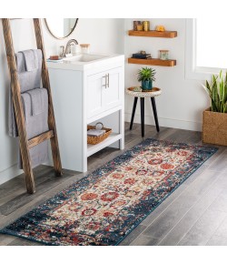 Livabliss Crafty CRT2320 Bright Blue Bright Red Area Rug 2 ft. 6 in. X 7 ft. 10 in. Runner