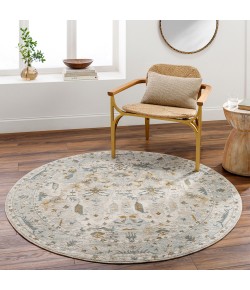 Livabliss Dresden DRE2308 Off-White Taupe Area Rug 5 ft. 3 in. Round Round