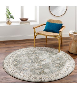 Livabliss Dresden DRE2312 Deep Teal Taupe Area Rug 5 ft. 3 in. Round Round