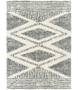 Livabliss Deluxe Shag DXS2309 Cream Charcoal Area Rug 6 ft. 7 in. X 9 ft. Rectangle