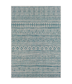 Livabliss Eagean EAG2307 Aqua Black Area Rug 4 ft. 3 in. X 5 ft. 11 in. Rectangle