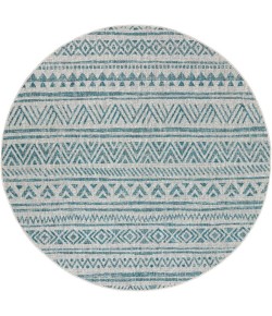 Livabliss Eagean EAG2307 Aqua Black Area Rug 7 ft. 10 in. Round