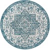Livabliss Eagean EAG2378 Teal Black Area Rug 6 ft. 7 in. Round