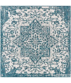Livabliss Eagean EAG2378 Teal Black Area Rug 6 ft. 7 in. Square