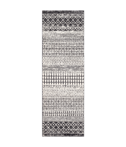 Livabliss Elaziz ELZ2307 Black Light Gray Area Rug 2 ft. 7 in. X 7 ft. 6 in. Runner