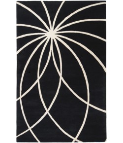 Livabliss Forum FM7072 Black Cream Area Rug 8 ft. X 10 ft. Kidney