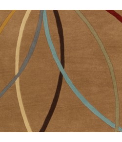 Livabliss Forum FM7140 Tan Dark Brown Area Rug 8 ft. X 10 ft. Kidney