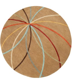 Livabliss Forum FM7140 Tan Dark Brown Area Rug 8 ft. Round