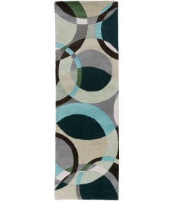 Livabliss Forum FM7157 Dark Green Ivory Area Rug 3 ft. X 12 ft. Runner