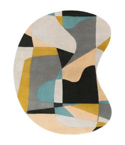 Livabliss Forum FM7194 Olive Teal Area Rug 8 ft. X 10 ft. Kidney