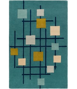 Livabliss Forum FM7201 Teal Dark Blue Area Rug 9 ft. 9 in. Round