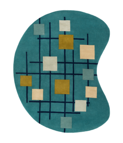 Livabliss Forum FM7201 Teal Dark Blue Area Rug 8 ft. X 10 ft. Kidney