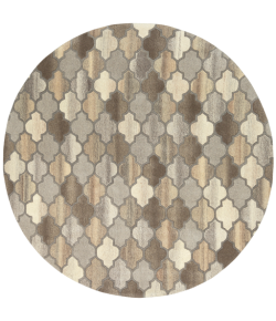 Livabliss Forum FM7208 Dark Brown Charcoal Area Rug 9 ft. 9 in. Round