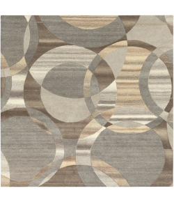 Livabliss Forum FM7210 Dark Brown Charcoal Area Rug 4 ft. Square