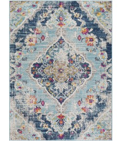 Livabliss Floransa FSA2300 Sky Blue Navy Area Rug 6 ft. 7 in. Square