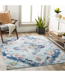 Livabliss Floransa FSA2300 Sky Blue Navy Area Rug 6 ft. 7 in. Square