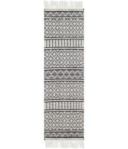 Surya Farmhouse Tassels FTS2300 Charcoal White Area Rug 2 ft. 6 in. X 8 ft. Runner