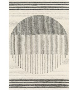 Livabliss Granada GND2334 Light Beige Black Area Rug 6 ft. Round Round