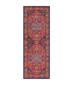 Livabliss Harput HAP1009 Garnet Dark Blue Area Rug 2 ft. 7 in. X 12 ft. Runner