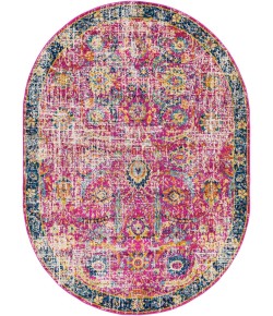 Livabliss Harput HAP1013 Garnet Dark Blue Area Rug 6 ft. 7 in. X 9 ft. Oval