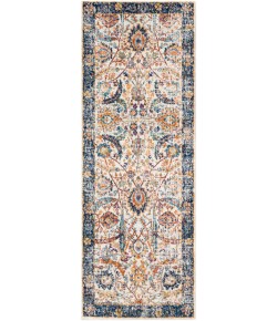 Livabliss Harput HAP1014 Dark Blue Burnt Orange Area Rug 2 ft. 7 in. X 7 ft. 3 in. Runner
