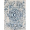 Livabliss Harput HAP1025 Dark Blue Light Gray Area Rug 6 ft. 7 in. X 9 ft. Rectangle