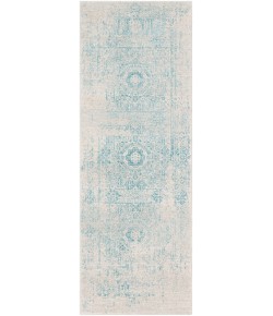 Livabliss Harput HAP1026 Teal Light Gray Area Rug 2 ft. 7 in. X 7 ft. 3 in. Runner