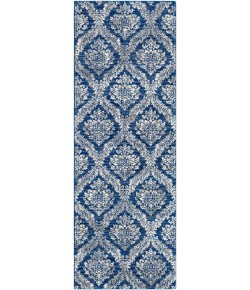 Livabliss Harput HAP1032 Dark Blue Light Gray Area Rug 2 ft. 7 in. X 7 ft. 3 in. Runner