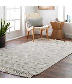 Livabliss Hemingway HMG2301 Ivory Black Area Rug 3 ft. Round Round