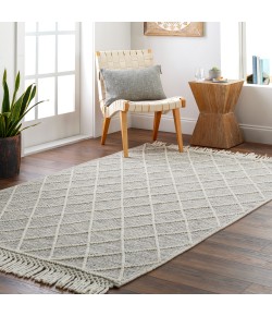 Livabliss Hemingway HMG2302 Ivory Black Area Rug 3 ft. Round Round