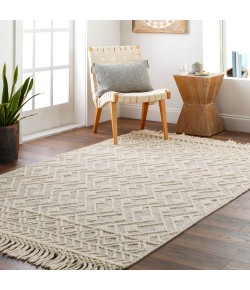 Livabliss Hemingway HMG2305 Ivory Black Area Rug 3 ft. Round Round