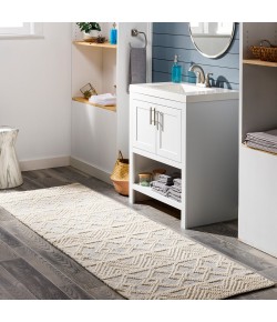 Livabliss Hygge HYG2306 Dark Blue White Area Rug 2 ft. 6 in. X 8 ft. Runner