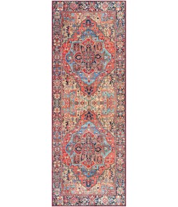 Surya Iris IRS2310 Red Ink Blue Area Rug 2 ft. 7 in. X 18 ft. Runner