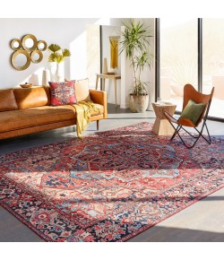 Livabliss Iris IRS2310 Bright Red Navy Area Rug 9 ft. X 12 ft. Rectangle