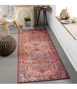 Surya Iris IRS2310 Red Ink Blue Area Rug 2 ft. 7 in. X 16 ft. Runner