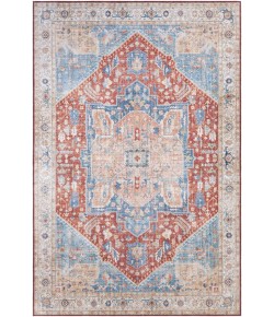 Livabliss Iris IRS2313 Burnt Orange Bright Blue Area Rug 9 ft. X 12 ft. Rectangle