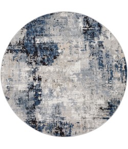 Livabliss Jolie JLO2300 Dark Blue Beige Area Rug 6 ft. 7 in. Round Round