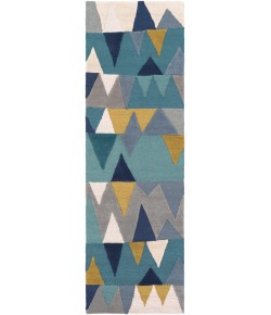 Livabliss Kennedy KDY3012 Bright Blue Aqua Area Rug 10 ft. Square