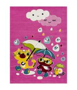 Livabliss Kindergarten KGT2308 Bright Pink White Area Rug 7 ft. 10 in. X 10 ft. Rectangle