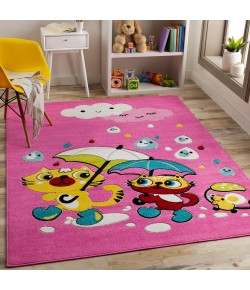 Livabliss Kindergarten KGT2308 Bright Pink White Area Rug 7 ft. 10 in. X 10 ft. Rectangle