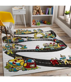 Livabliss Kindergarten KGT2310 White Sky Blue Area Rug 6 ft. 7 in. X 9 ft. Rectangle