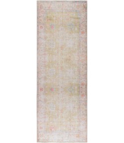 Livabliss Kemer KMR2305 Grass Green Light Pink Area Rug 2 ft. 7 in. X 10 ft. Runner