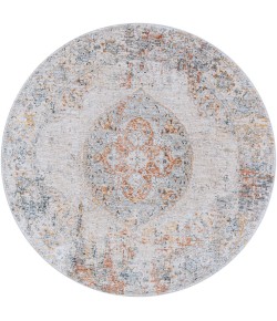 Livabliss Laila LAA2307 Brick Red Teal Area Rug 5 ft. 3 in. Round