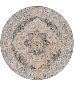Livabliss Laila LAA2313 Teal Brick Red Area Rug 5 ft. 3 in. Round
